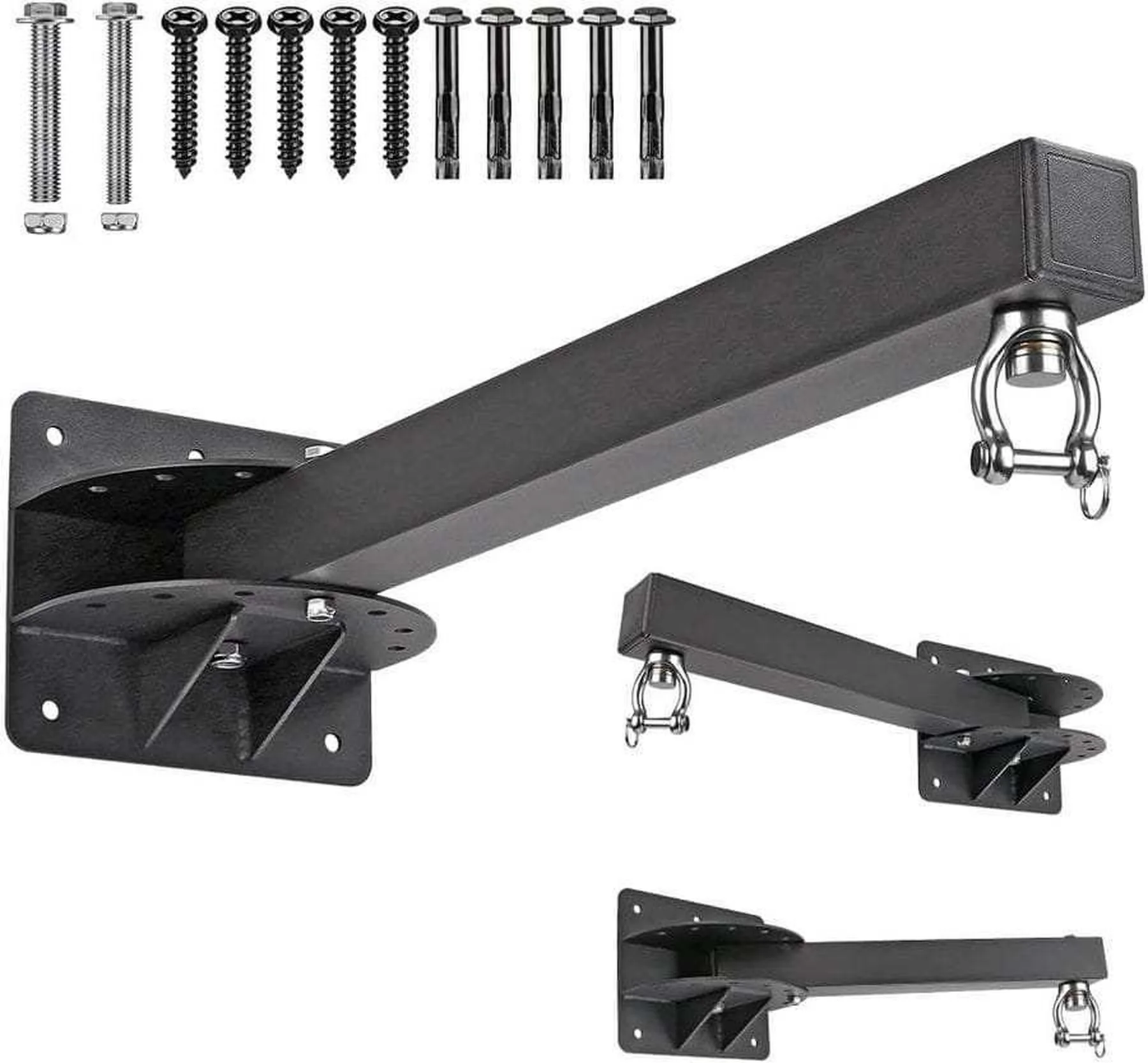 Wall-mounted steel bracket for suspended boxing hardware